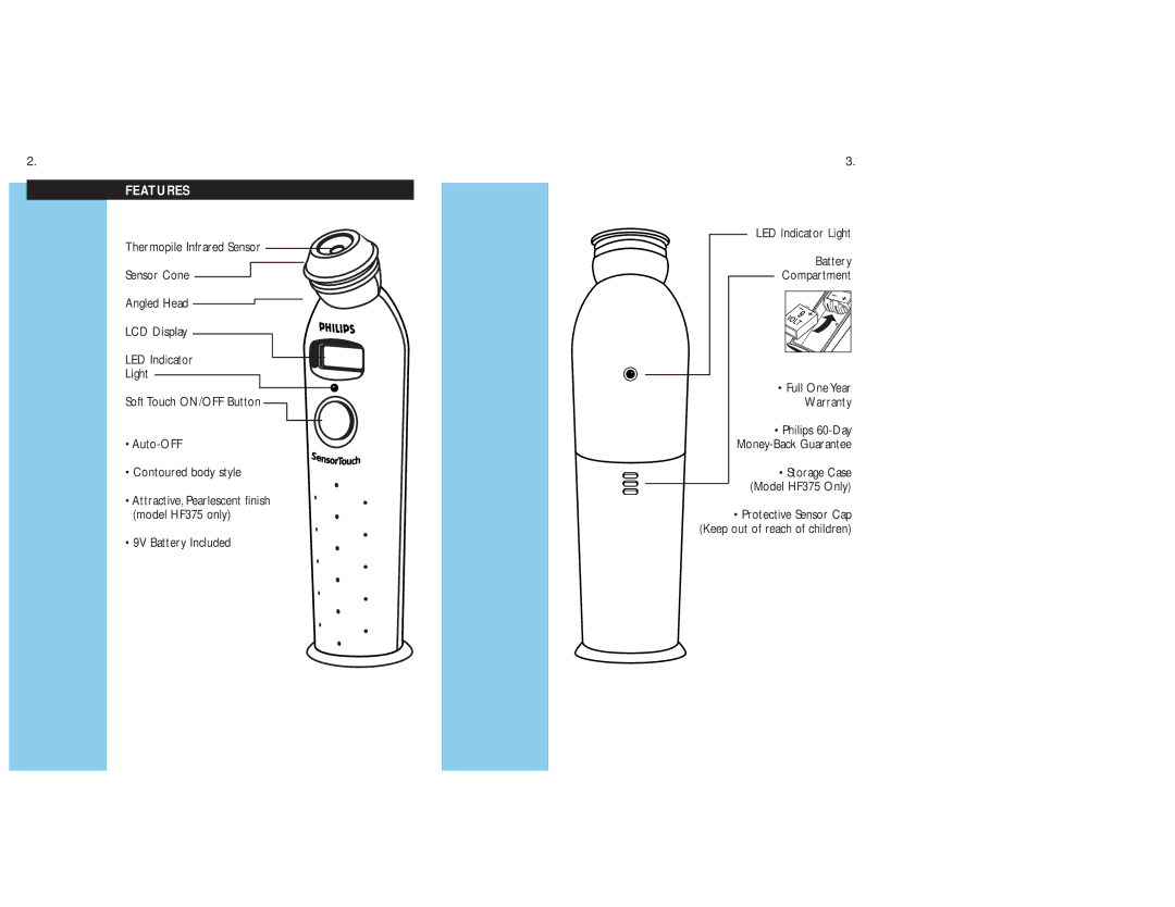 Philips HF370/HF375 manual Features 