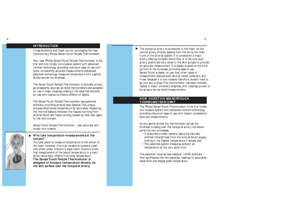 Philips HF370/HF375 manual Introduction, Why take temperature measurements at the temple? 