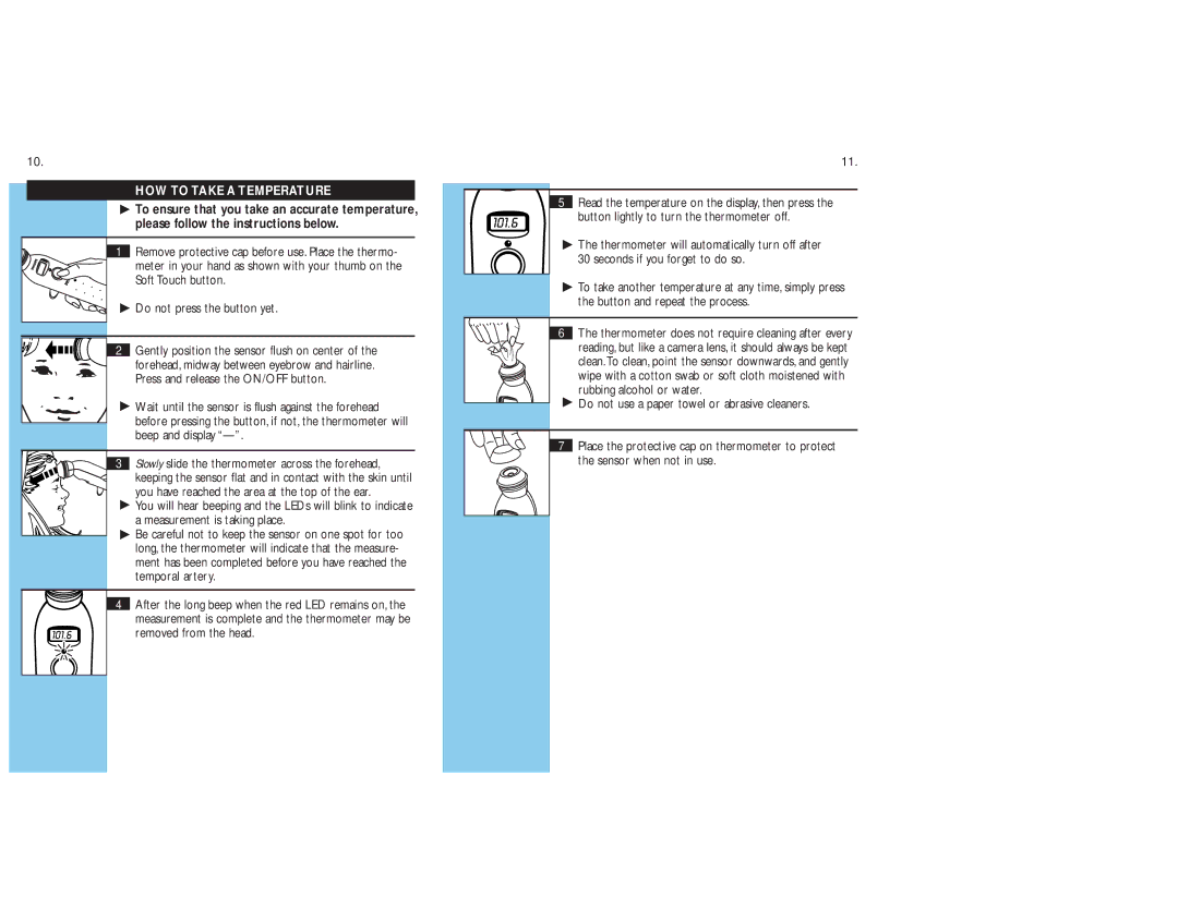 Philips HF370/HF375 manual HOW to Take a Temperature 