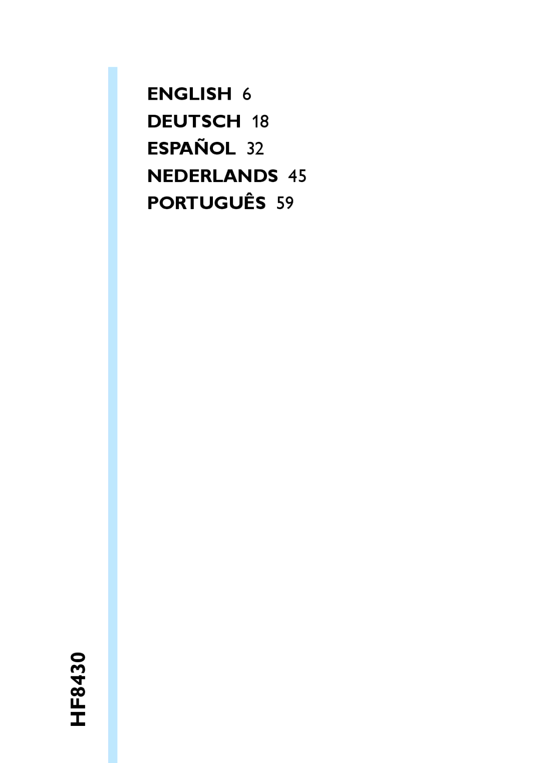 Philips HF8430 manual 