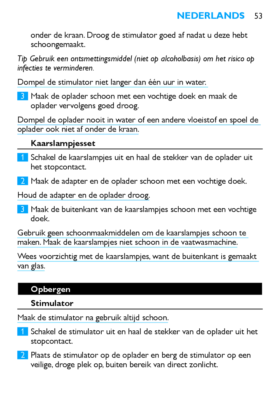 Philips HF8430 manual Opbergen 