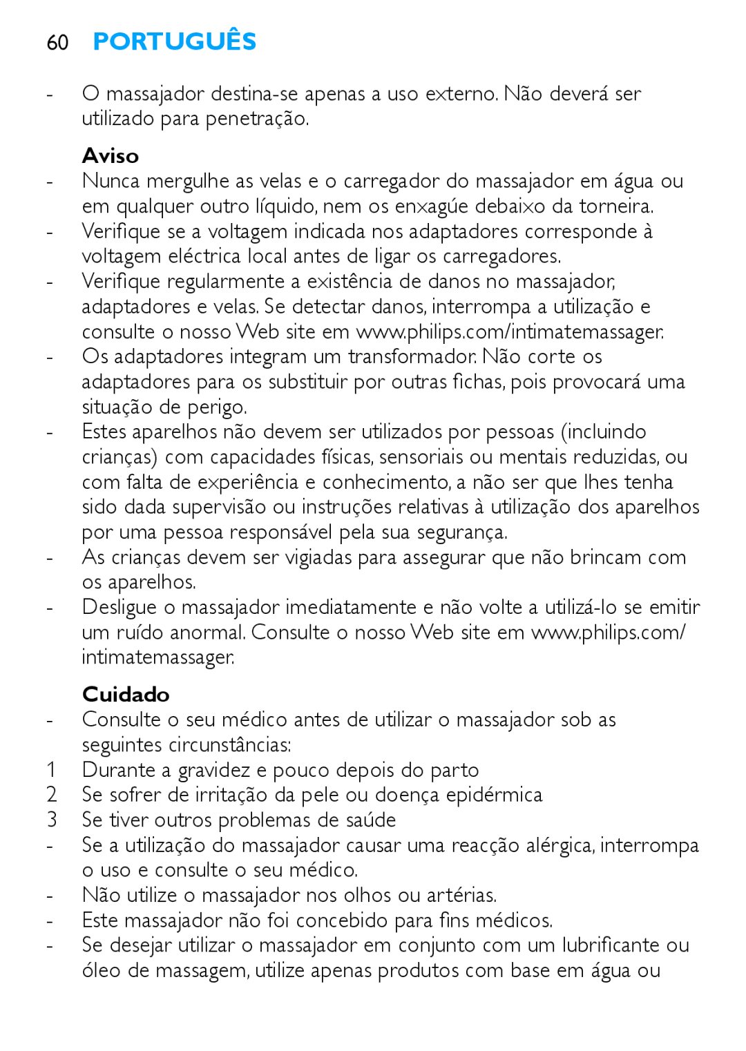 Philips HF8430 manual Aviso, Cuidado 