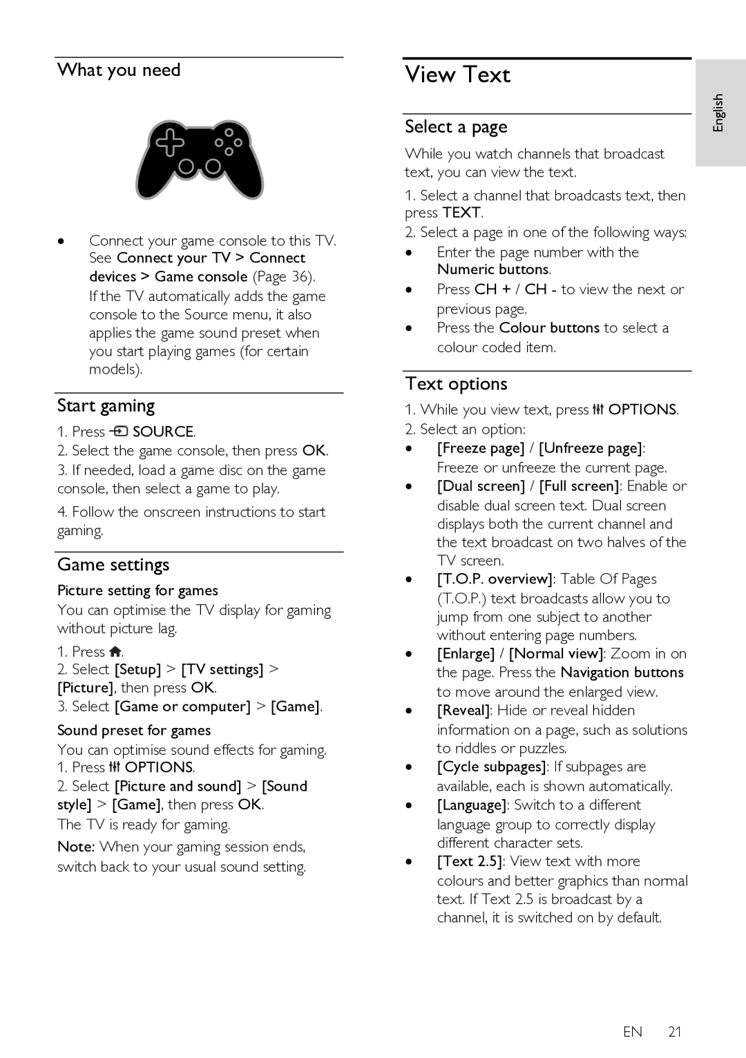 Philips HFL3008W, HFL3008D user manual View Text 