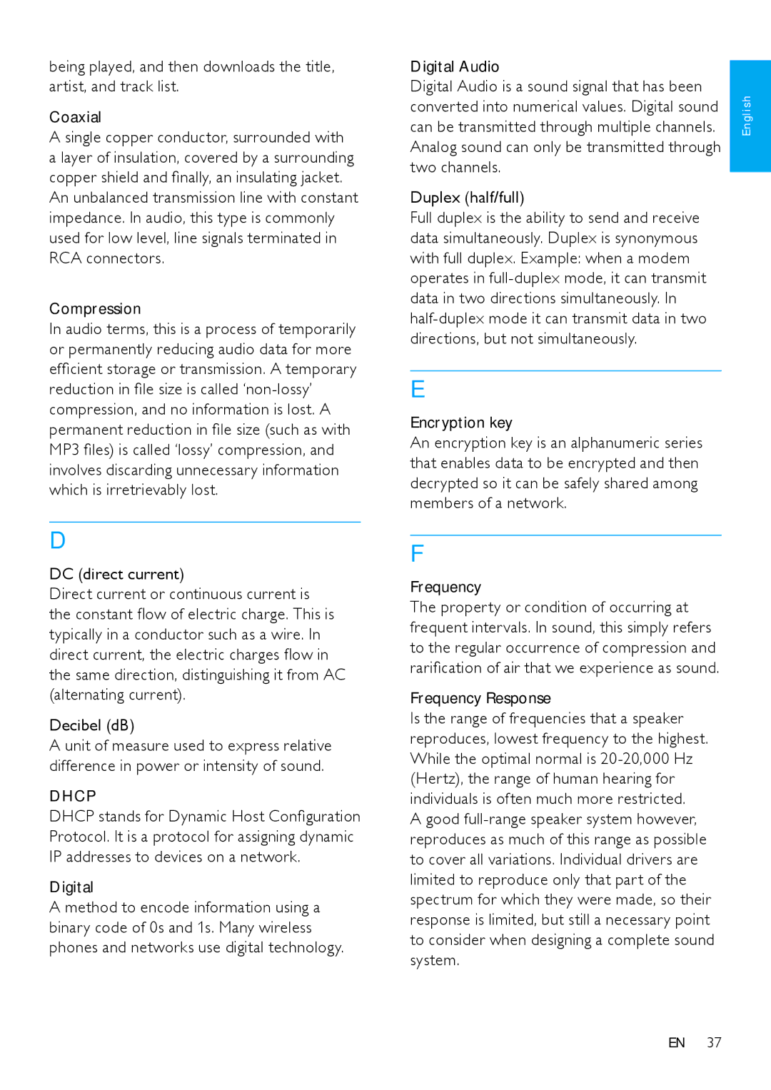 Philips HK-0947-NP2500-FR user manual Dhcp 