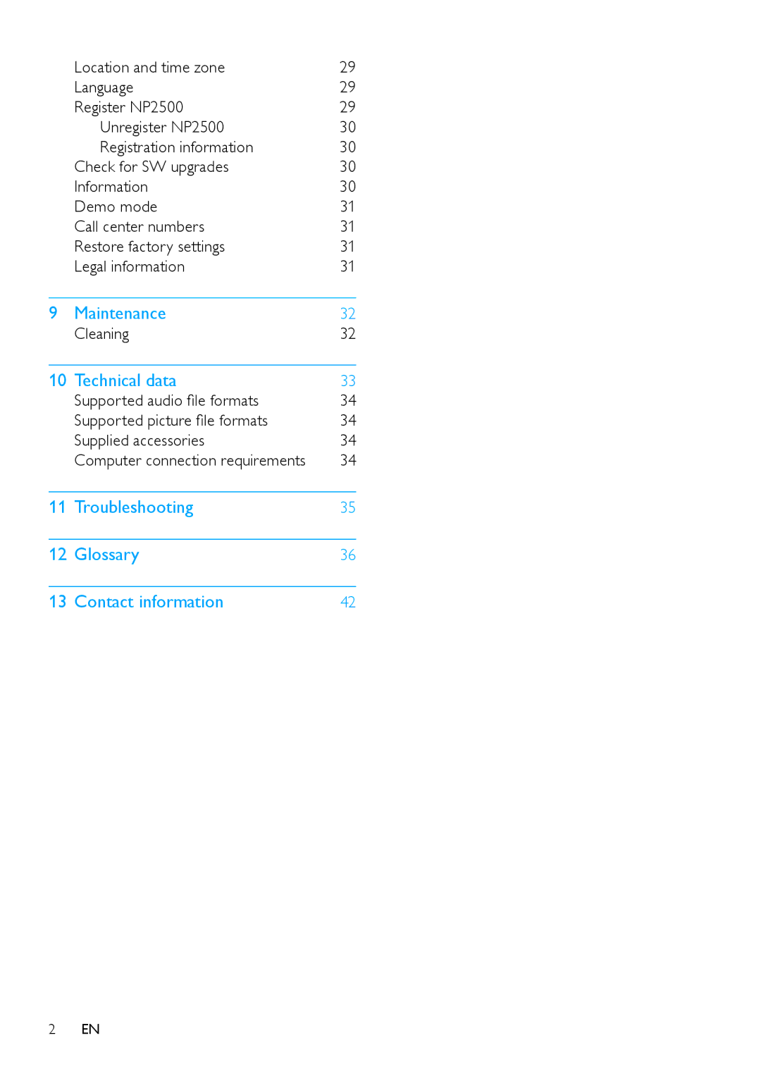 Philips HK-0947-NP2500-FR user manual Technical data, Cleaning 