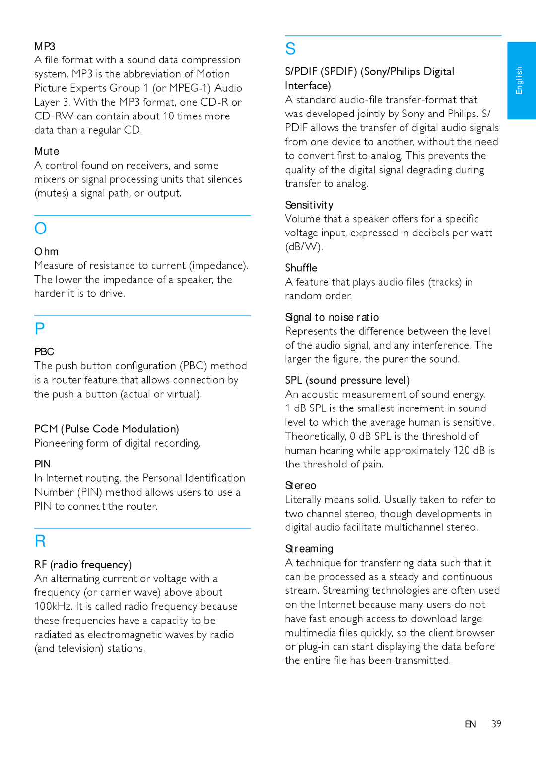 Philips HK-0947-NP2500-FR user manual Pbc, Pin 