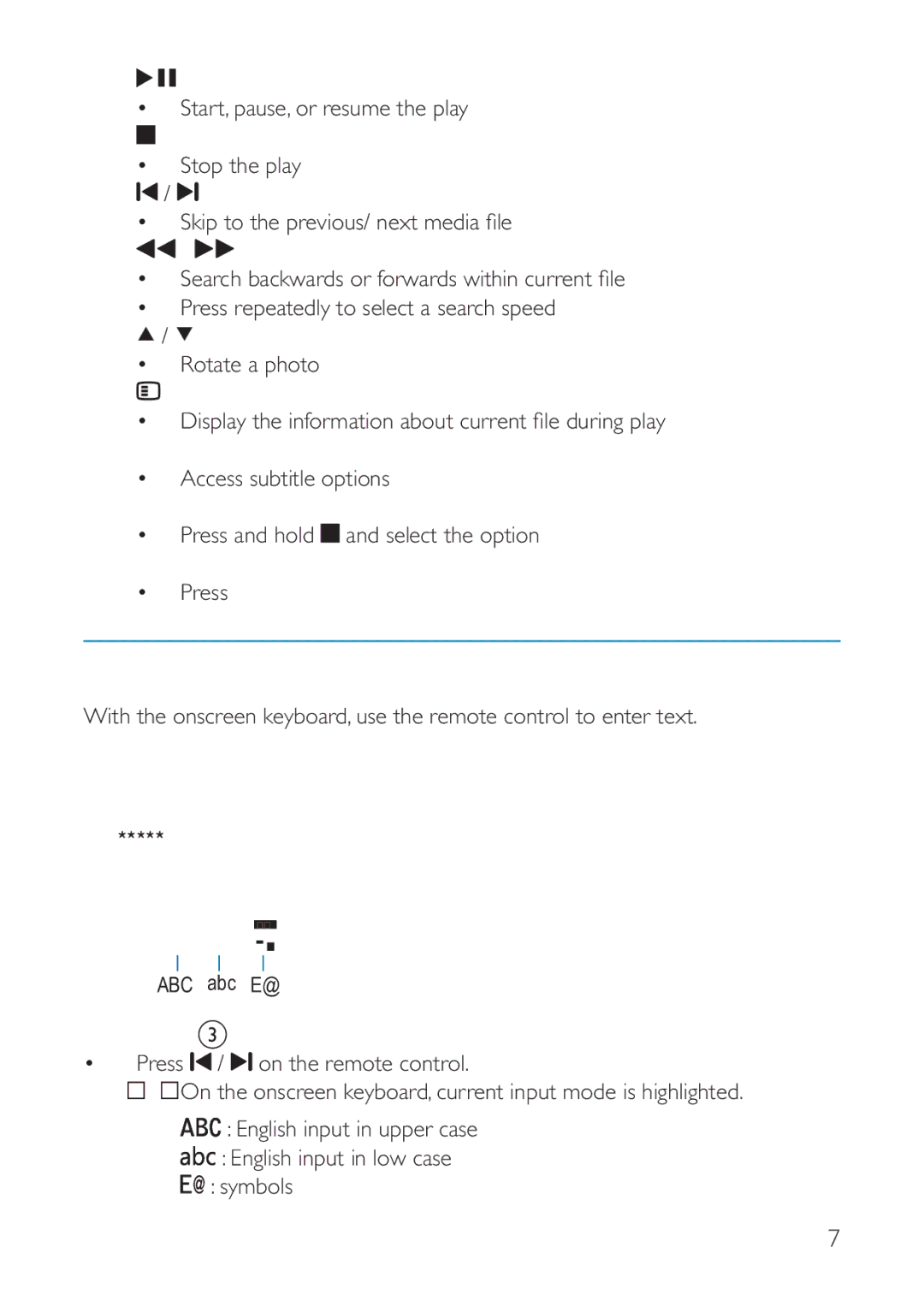 Philips HMP2000 user manual Enter text 