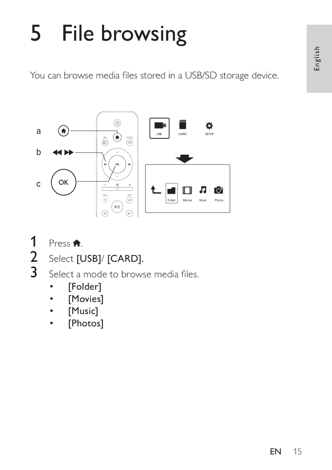 Philips HMP3000 user manual File browsing 