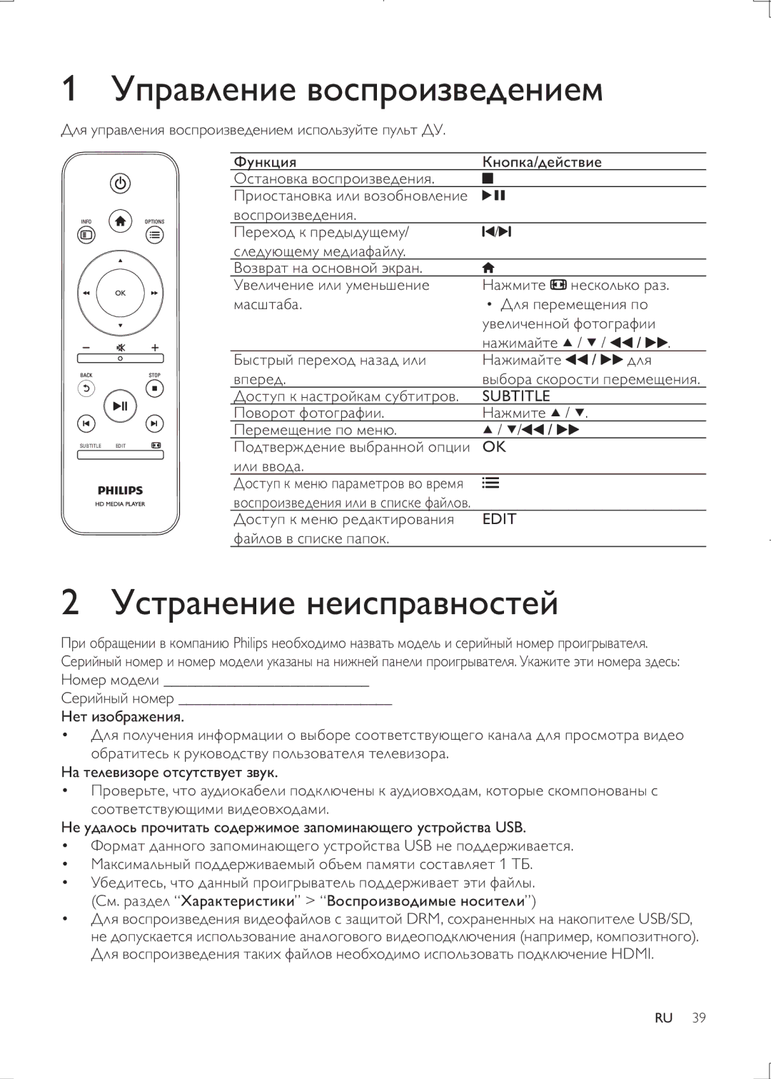 Philips HMP3000 user manual Drm, Usb/Sd 