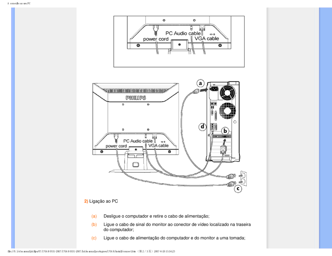 Philips HNA8170T manual Conexão ao seu PC 