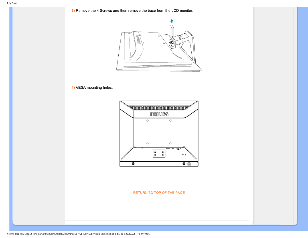 Philips HNB7190T user manual Return to TOP 