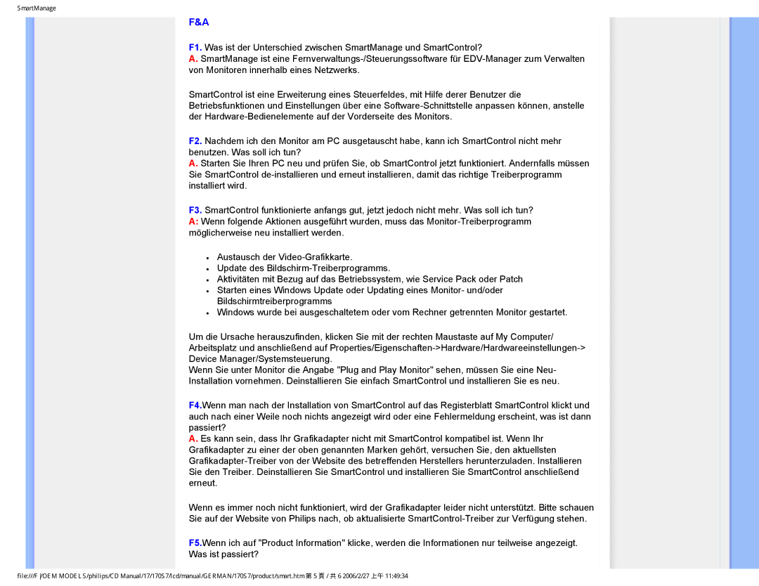 Philips HNS7170T user manual SmartManage 