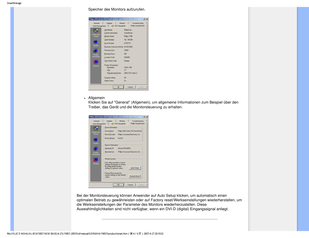 Philips HNS7190T user manual SmartManage 