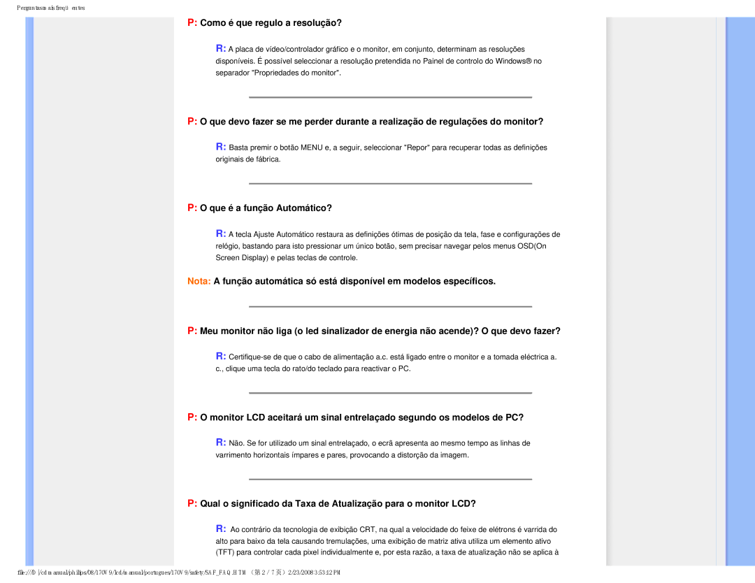 Philips HNV9170T user manual Como é que regulo a resolução?, Que é a função Automático? 