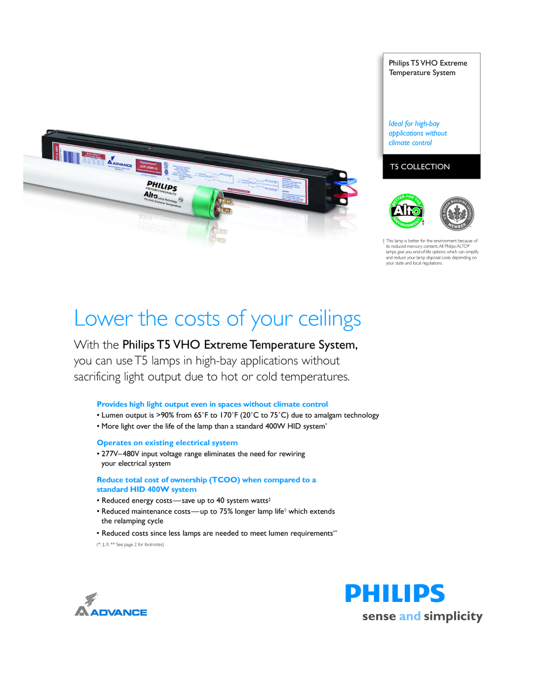 Philips HO manual Lower the costs of your ceilings 