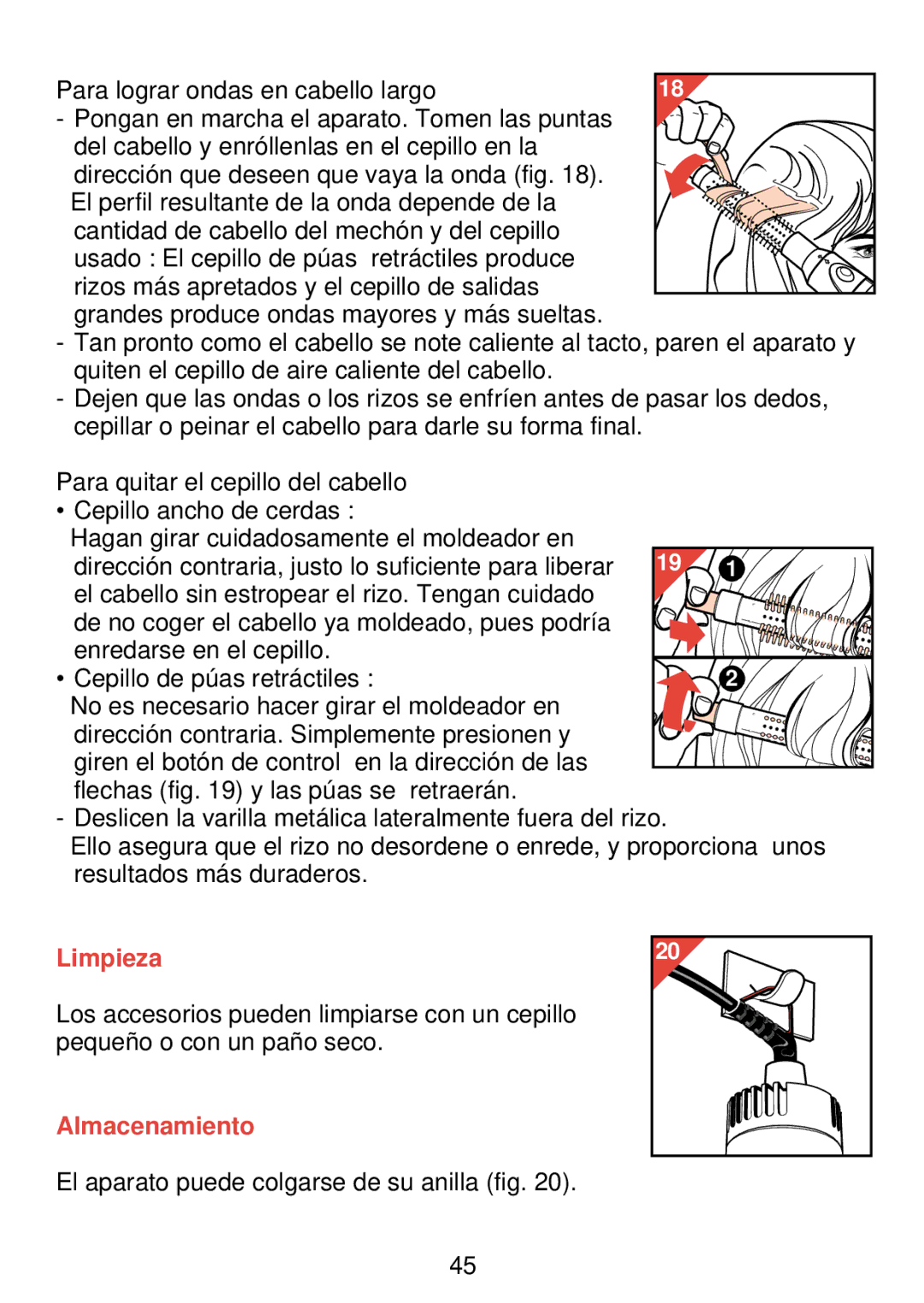 Philips HP 4489 manual Limpieza, Almacenamiento 