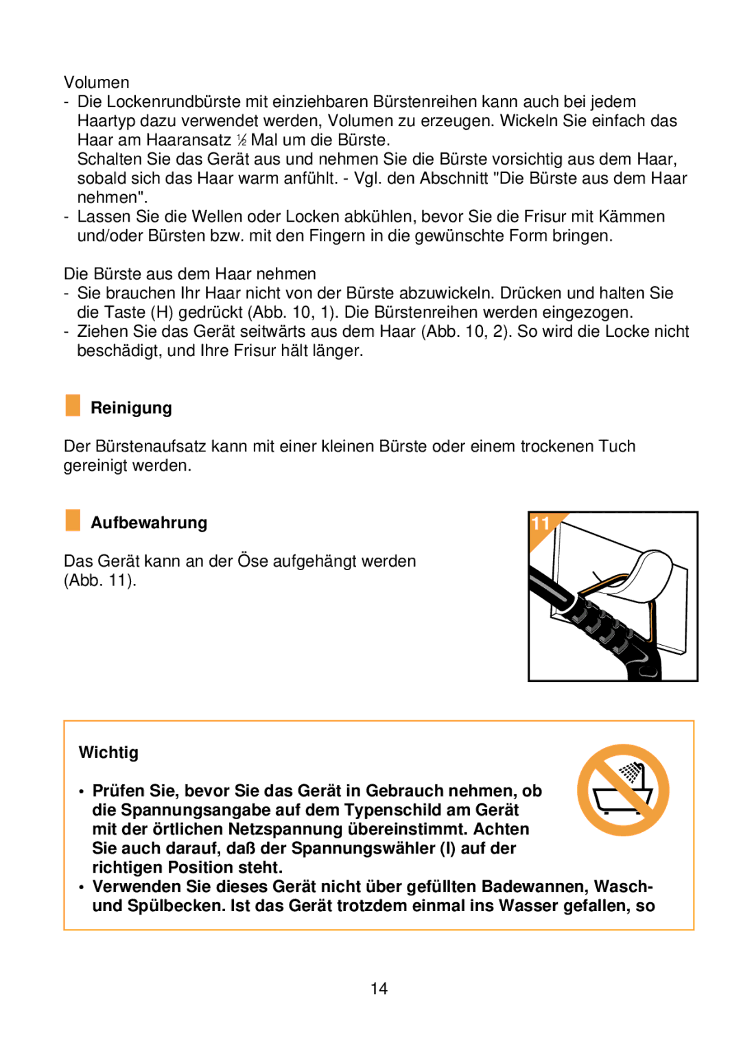 Philips HP 4621 manual Reinigung, Aufbewahrung 