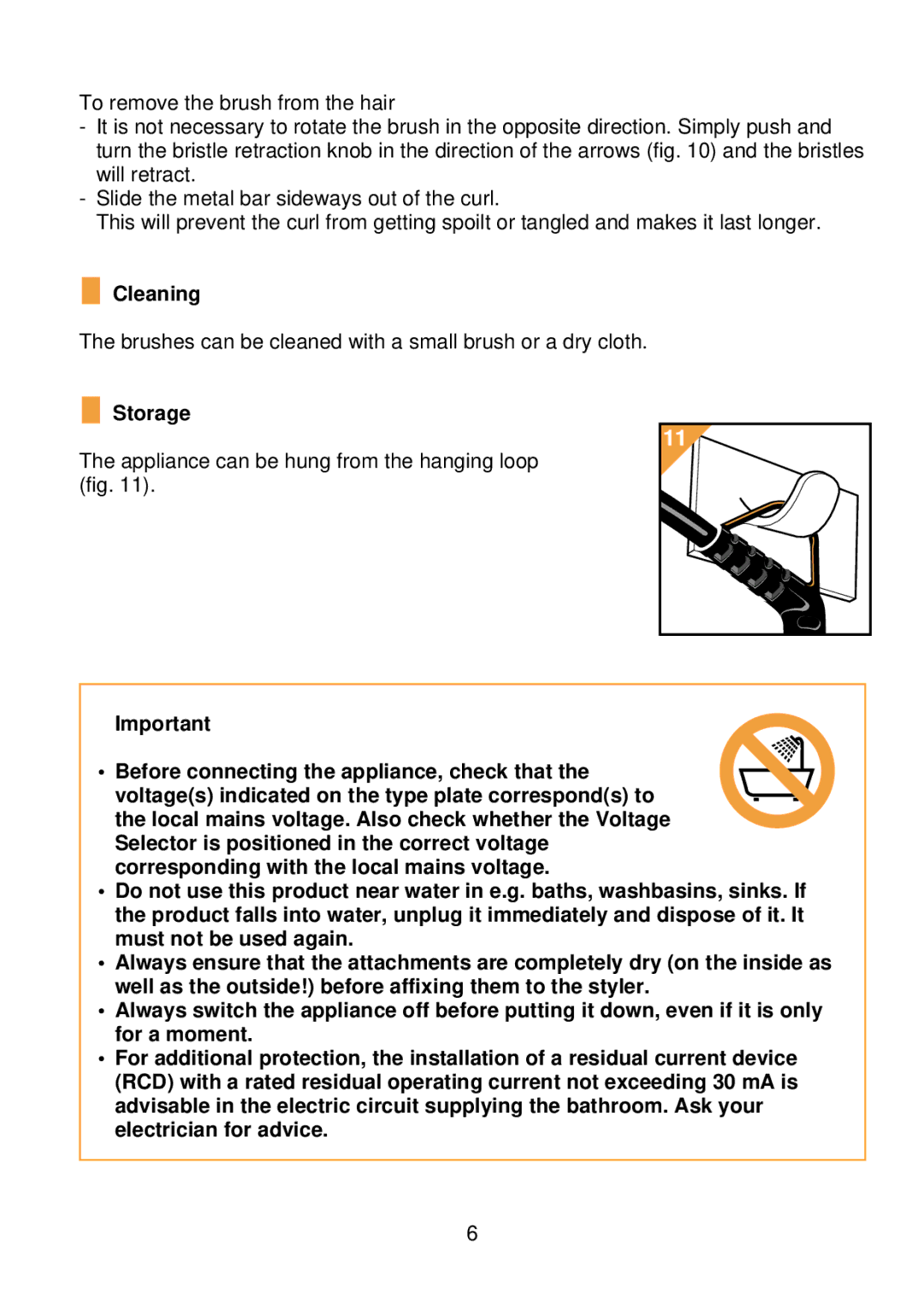 Philips HP 4621 manual Cleaning, Storage 