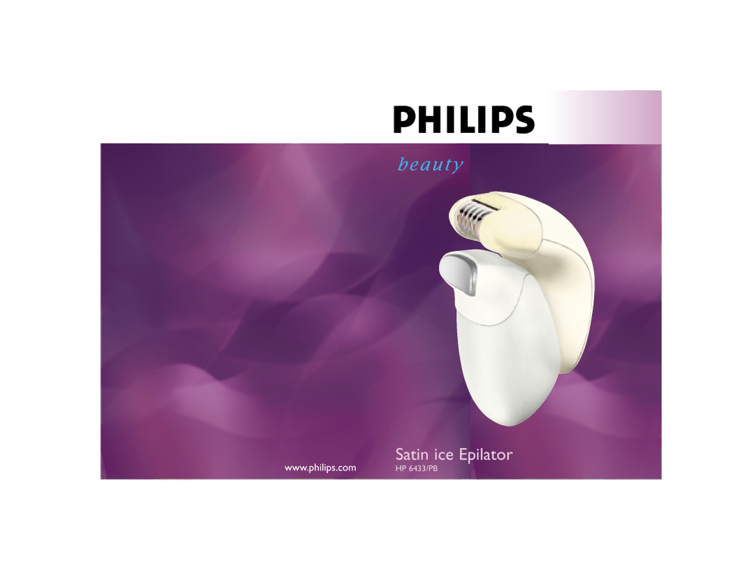 Philips HP 6433/PB manual Satin ice Epilator 