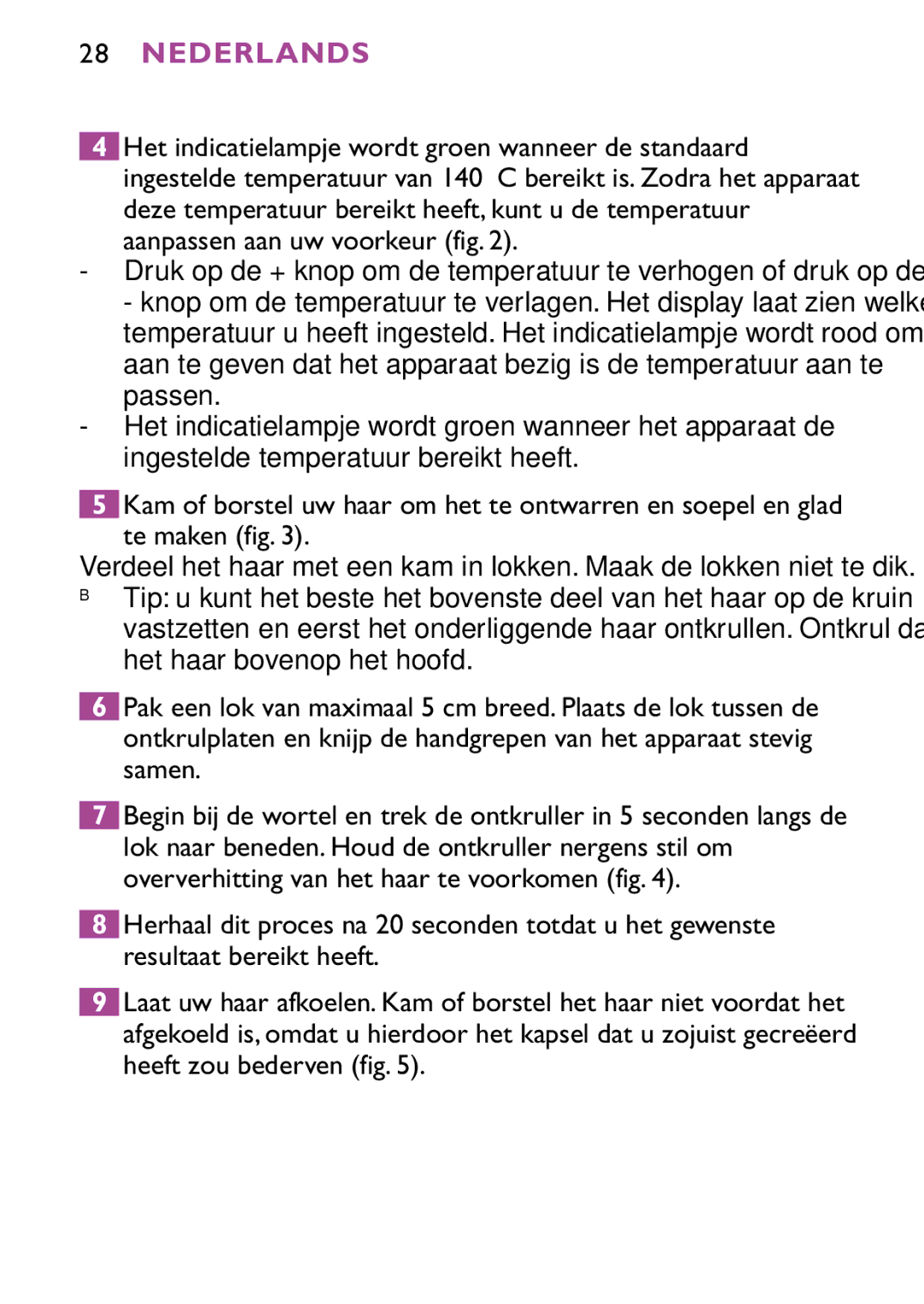 Philips HP4647 manual Nederlands 