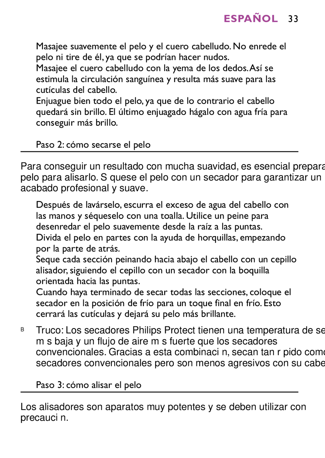 Philips HP4647 manual Español 