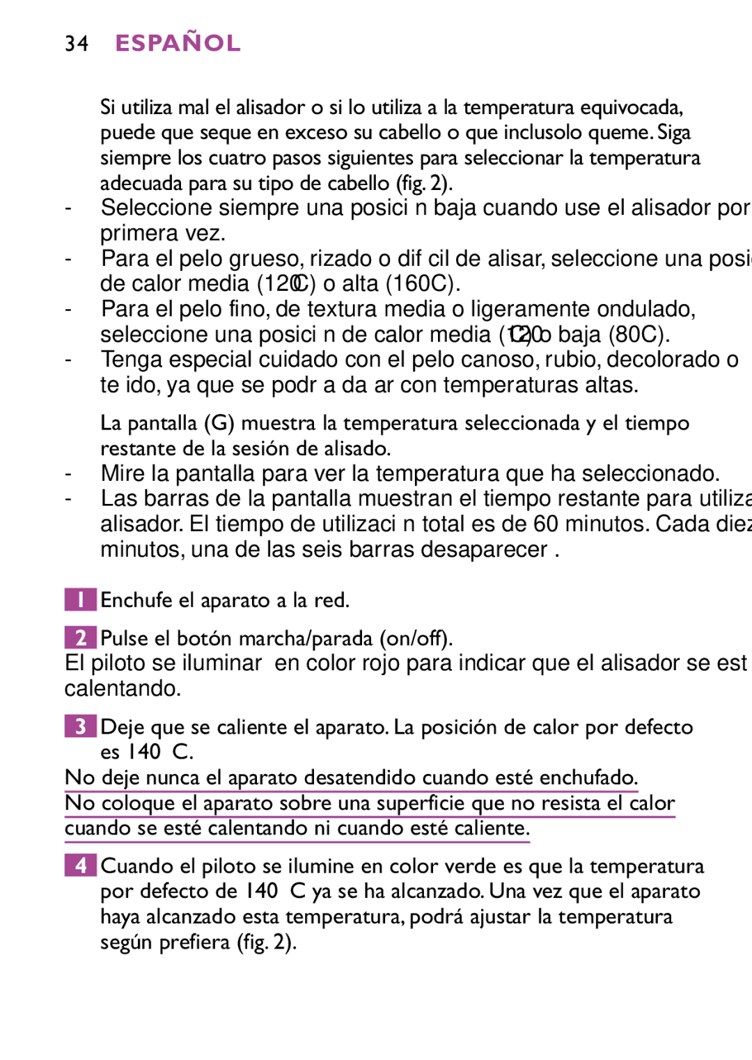 Philips HP4647 manual Español 