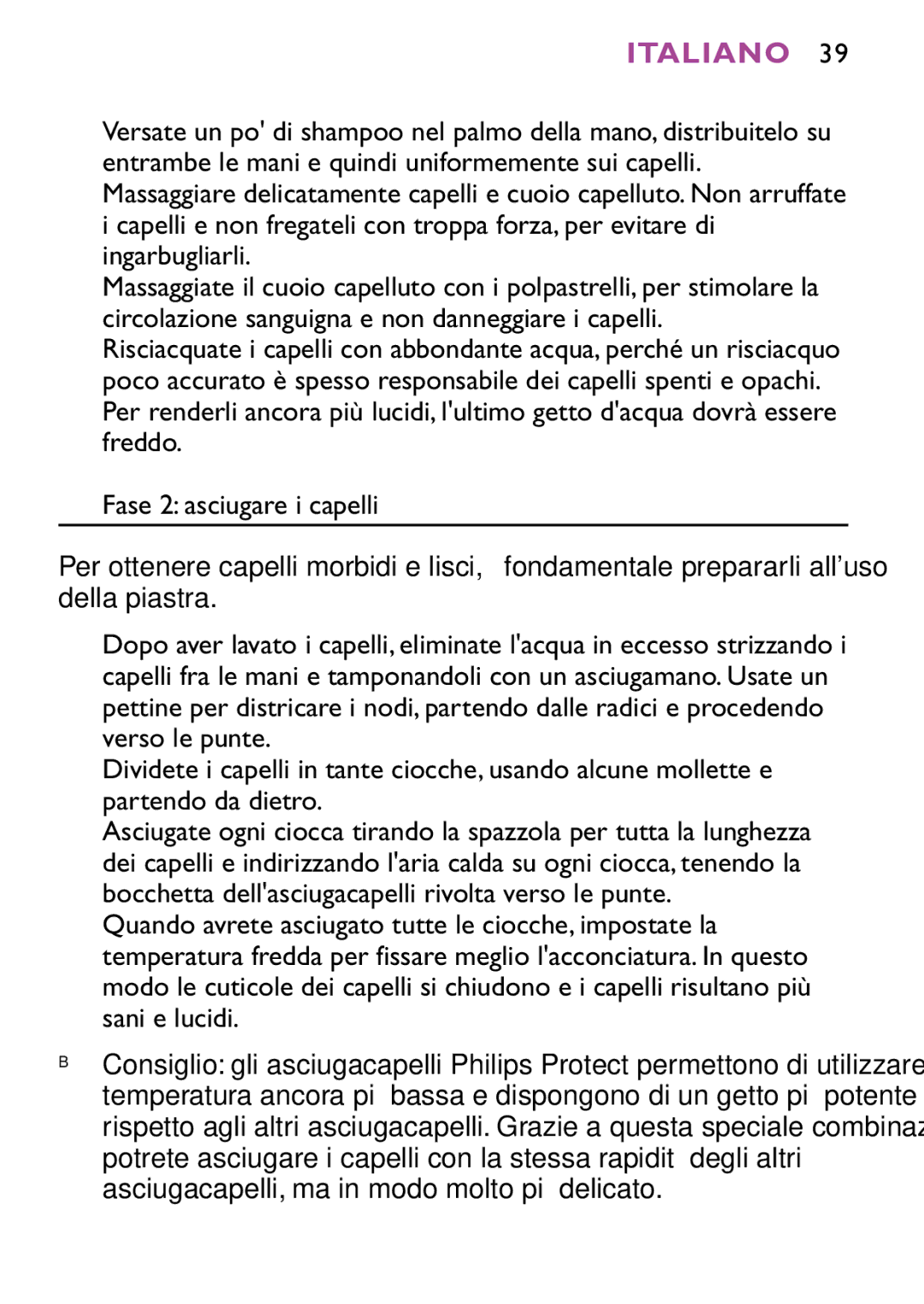 Philips HP4647 manual Italiano 