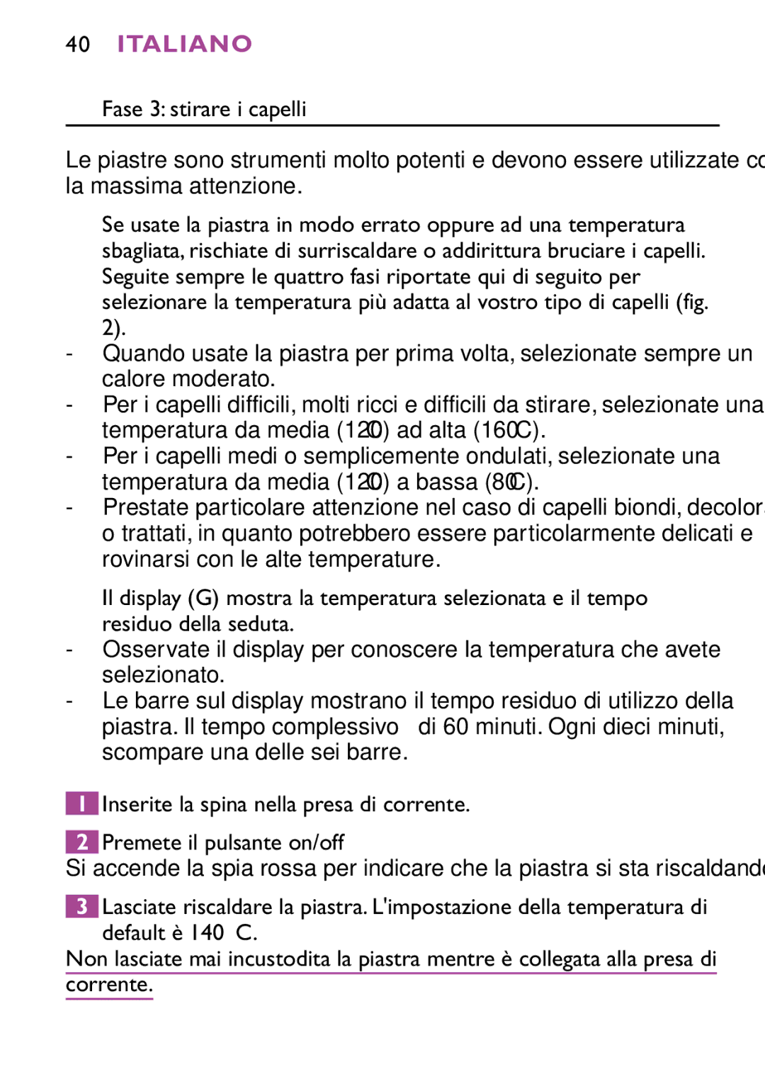 Philips HP4647 manual Italiano 