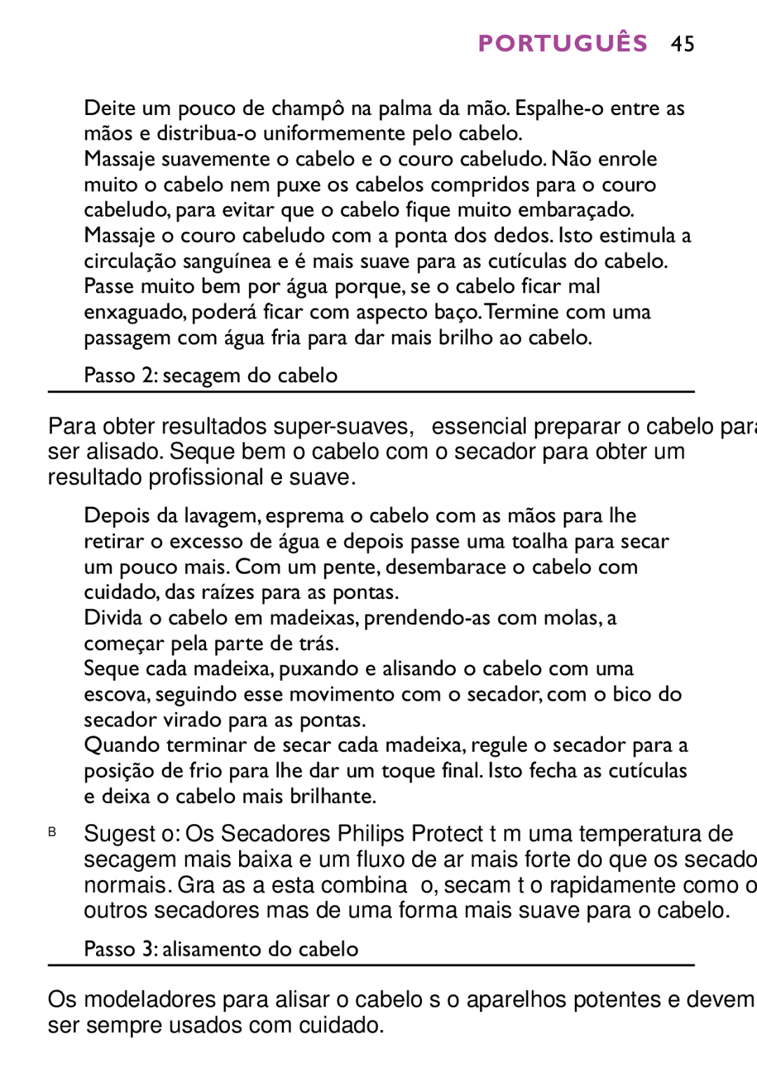 Philips HP4647 manual Português 