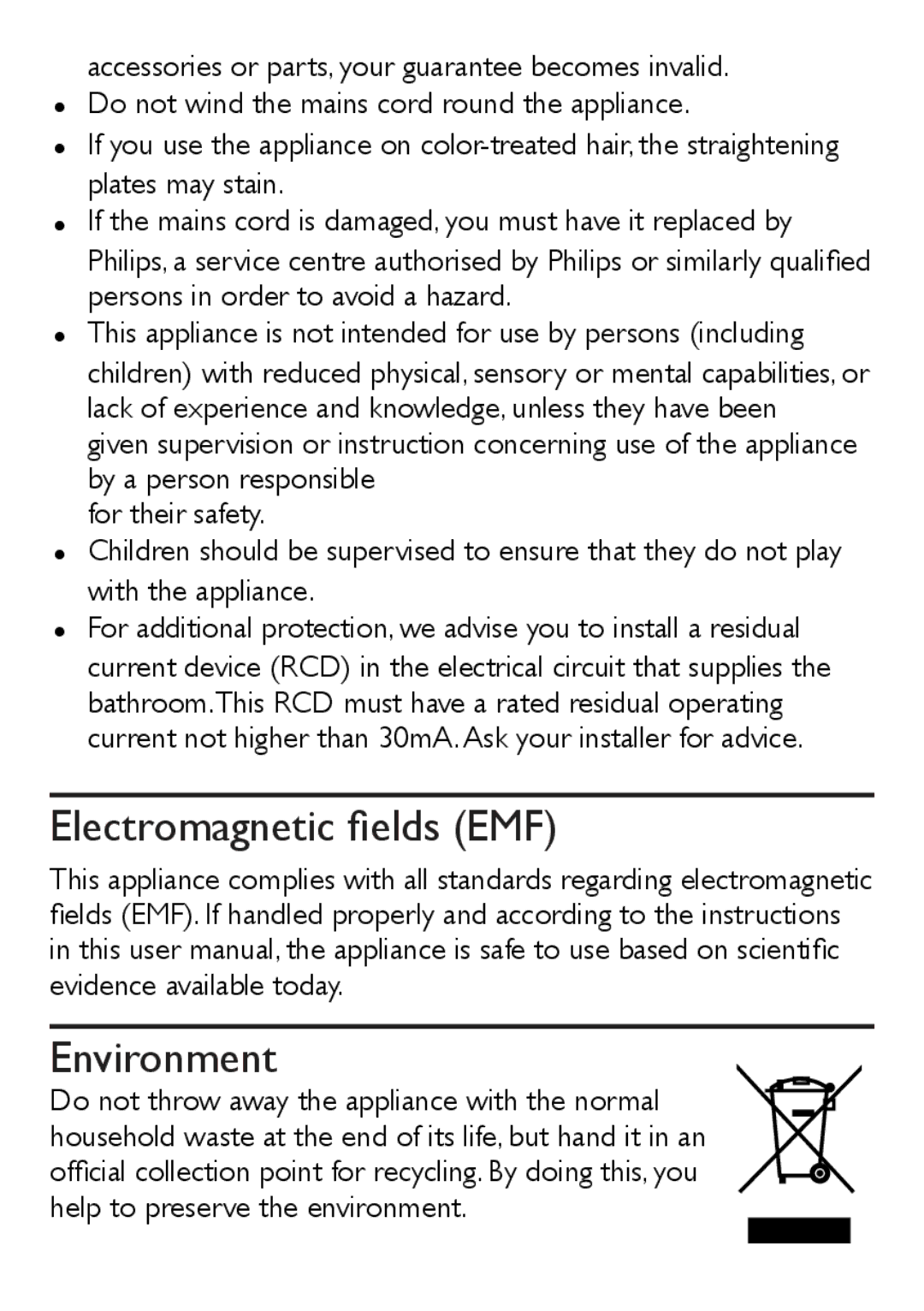 Philips HP4661 user manual Electromagnetic fields EMF Environment 