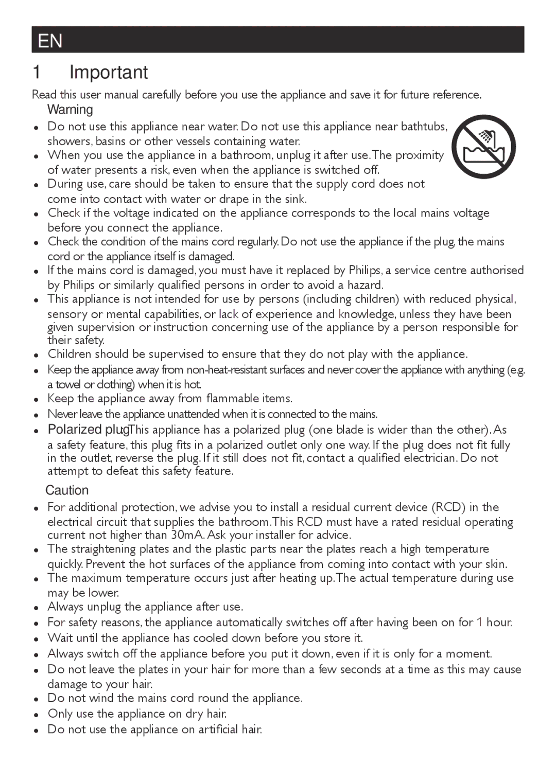 Philips HP4666/20, HP4666/15 user manual Wait until the appliance has cooled down before you store it 