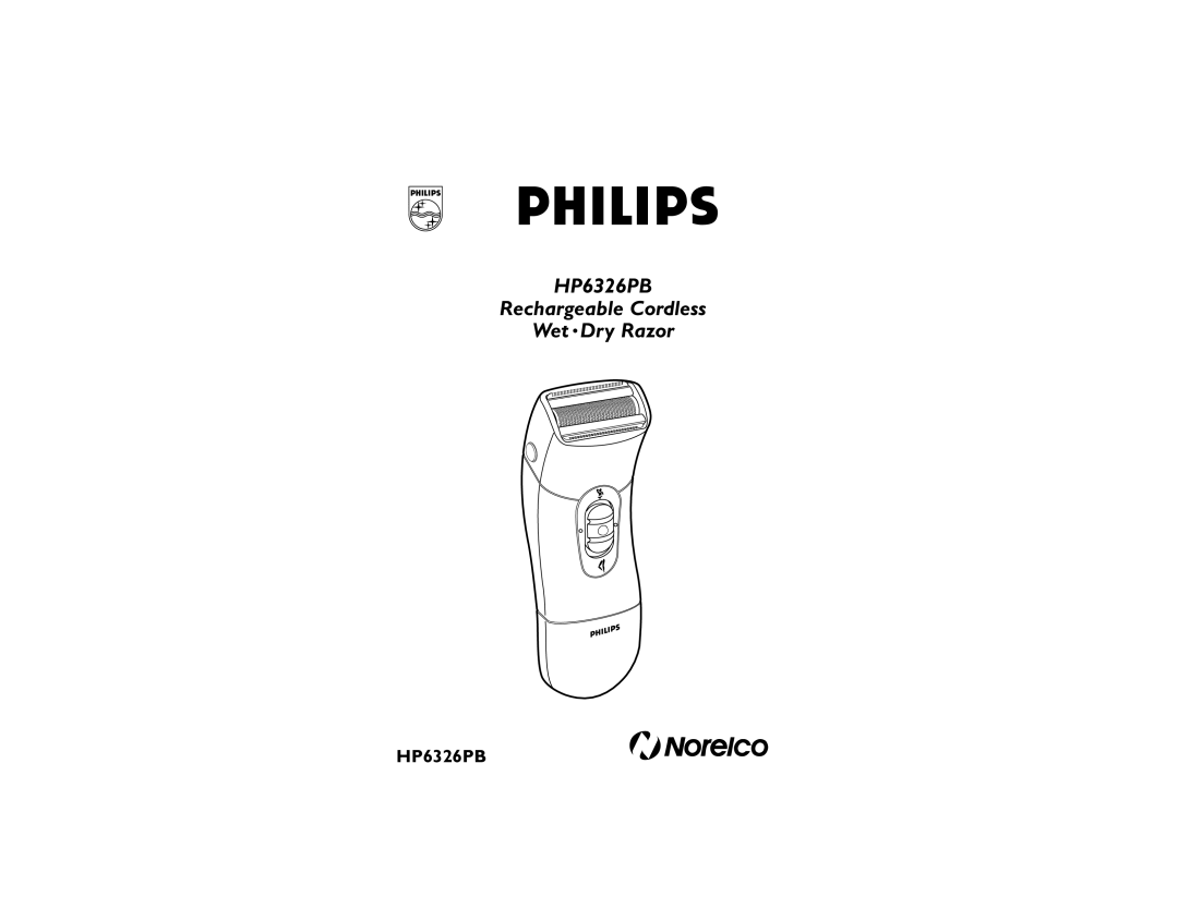 Philips manual HP6326PB Rechargeable Cordless Wet Dry Razor 