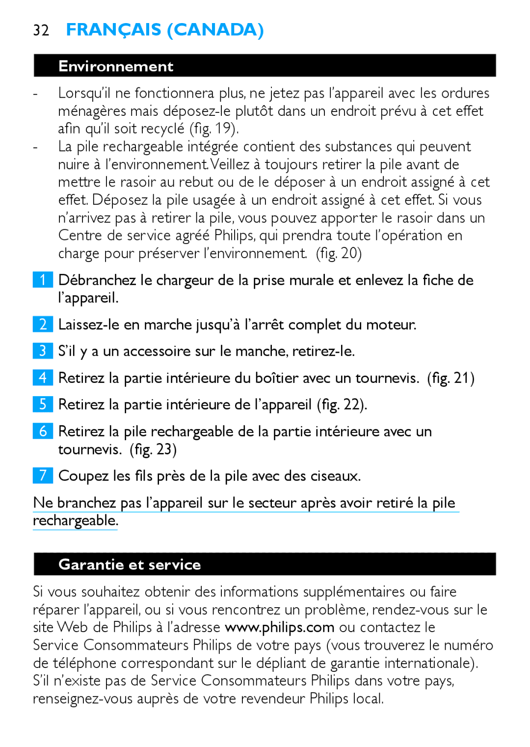 Philips HP6371, HP6373 manual Environnement 