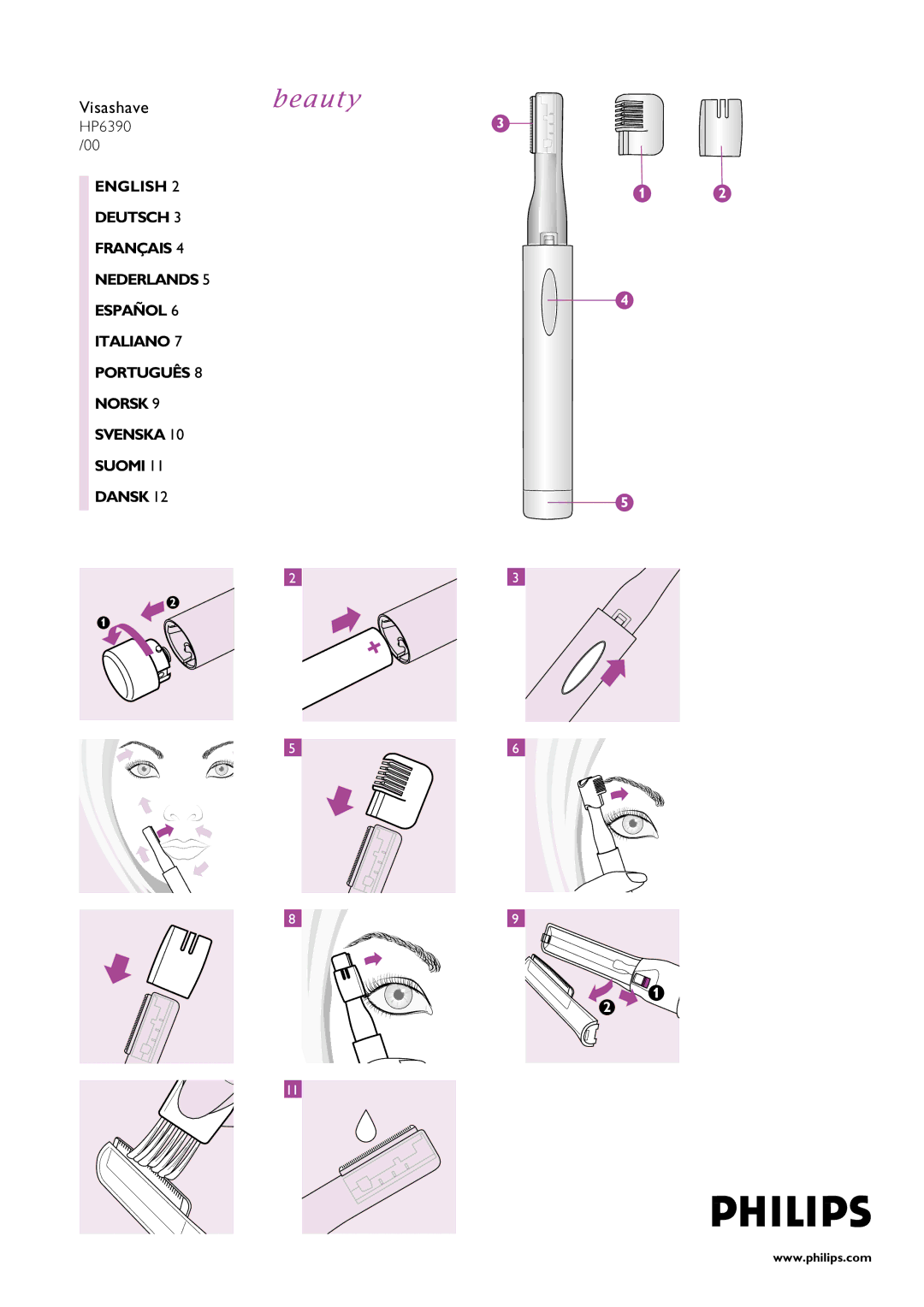 Philips HP6390 manual Visashave 