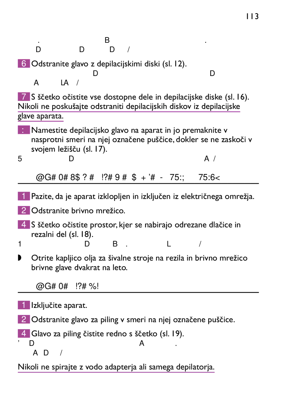 Philips HP6473 manual Čiščenje brivne glave le pri modelih HP6479 in HP6475, Čiščenje glave za piling 