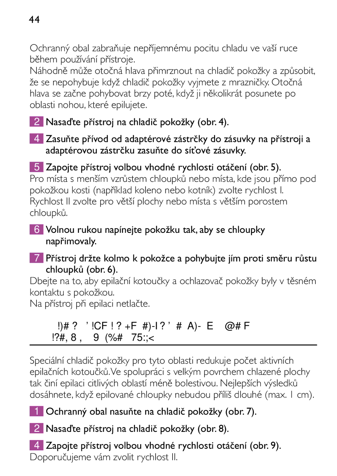 Philips HP6473 manual 44 Česky 