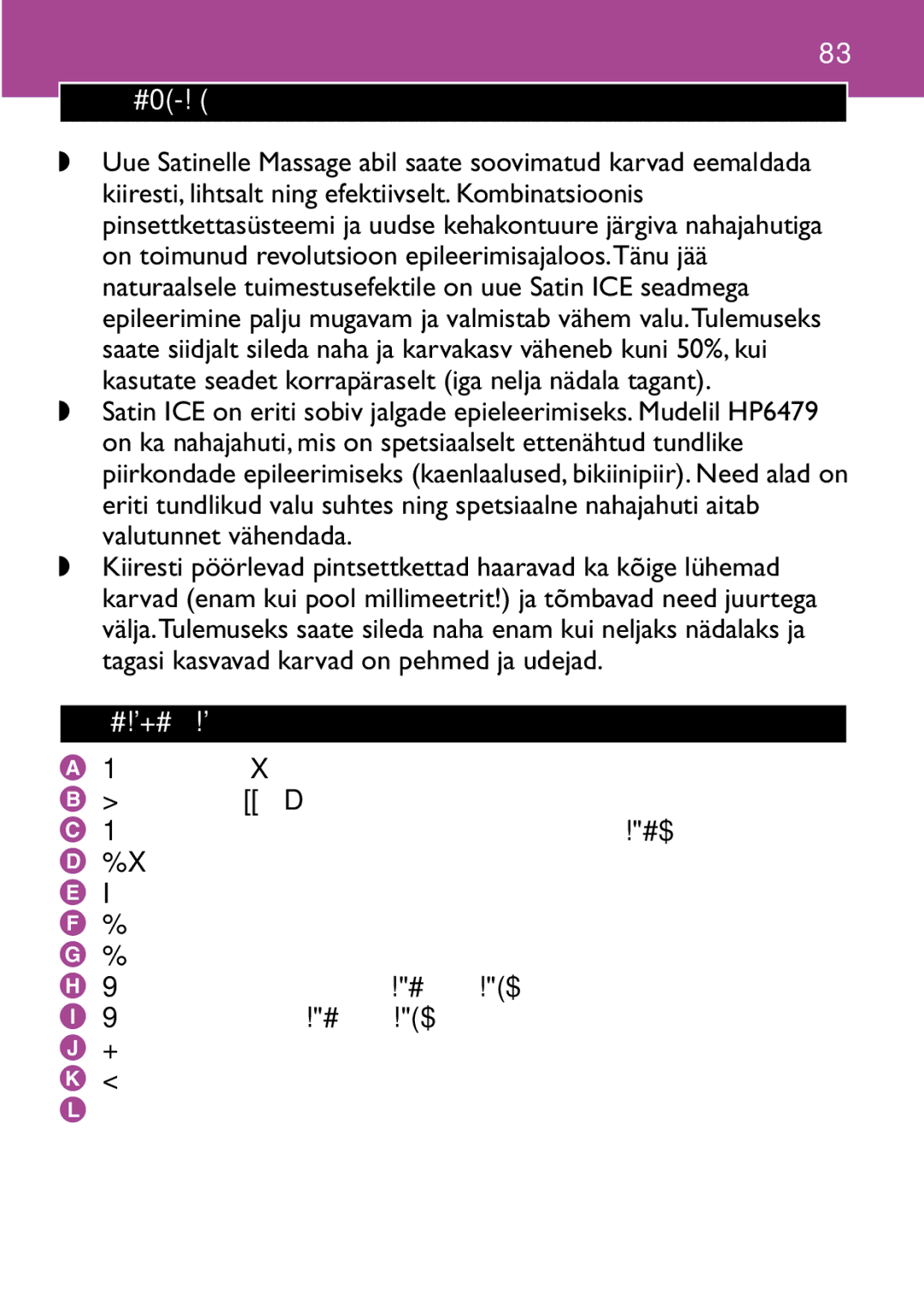 Philips HP6473 manual Eesti, Sissejuhatus, Seadme osad, Seade K Adapter Puhastamishari 