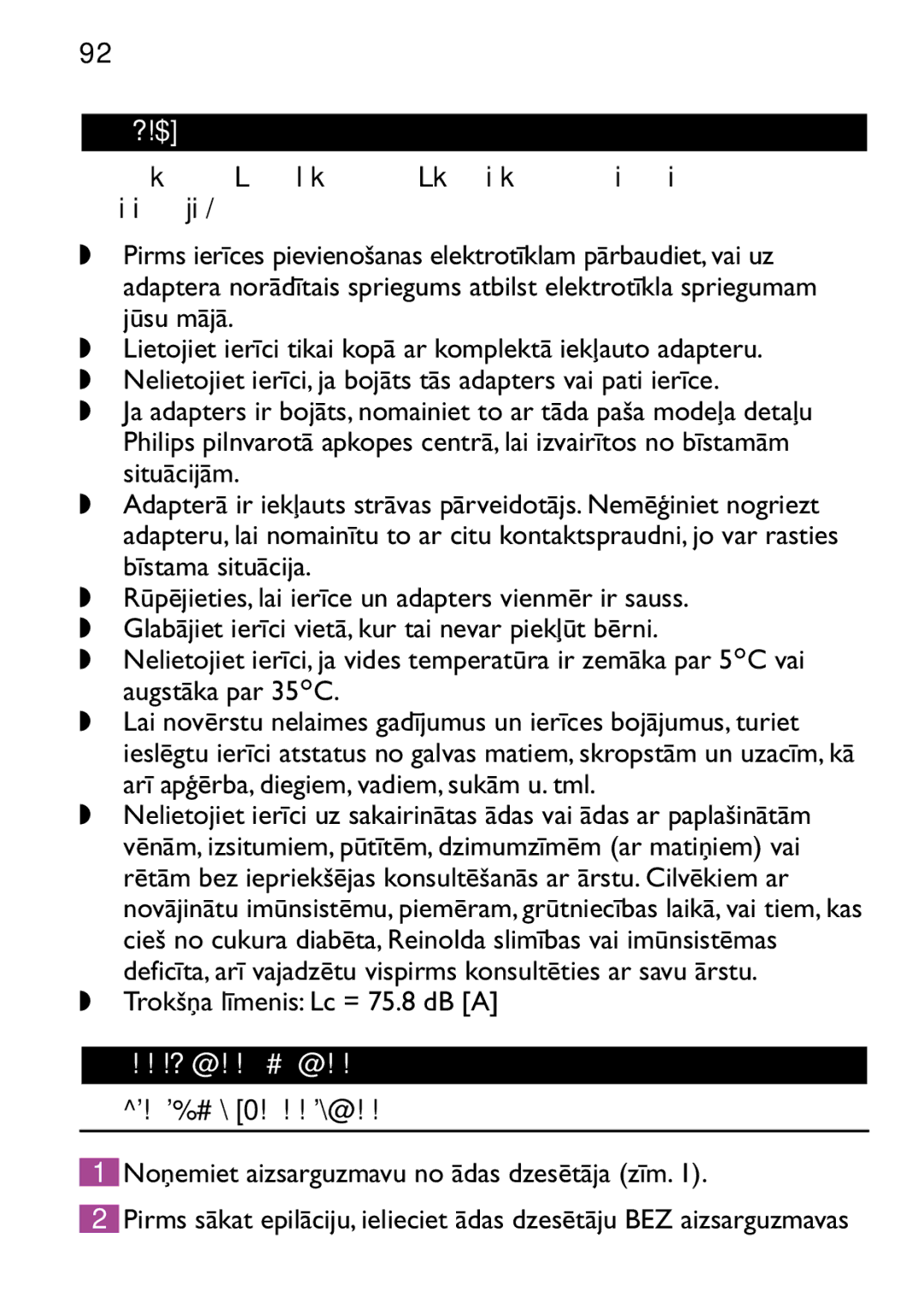 Philips HP6473 manual Latviski, Svarīgi, Sagatavošana lietošanai, Ādas dzesētāja sasaldēšana 