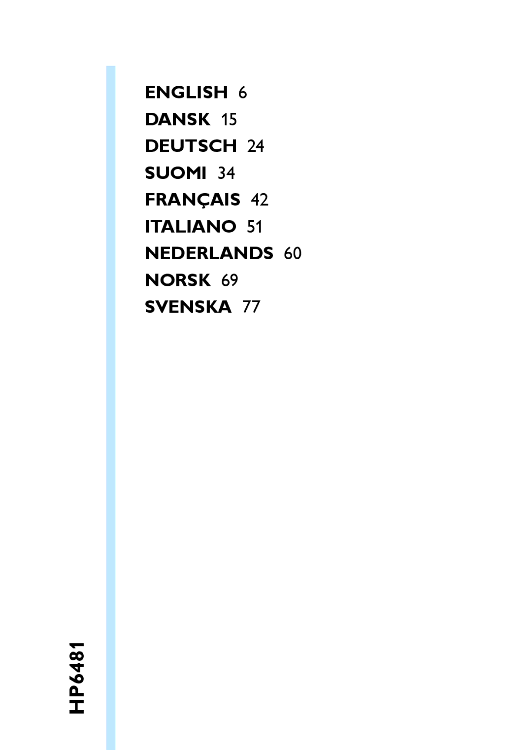 Philips HP6481 manual 