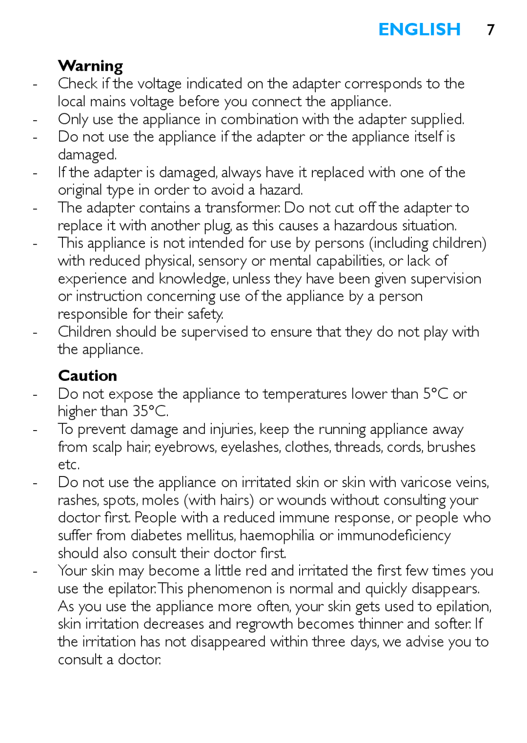 Philips HP6481 manual English 