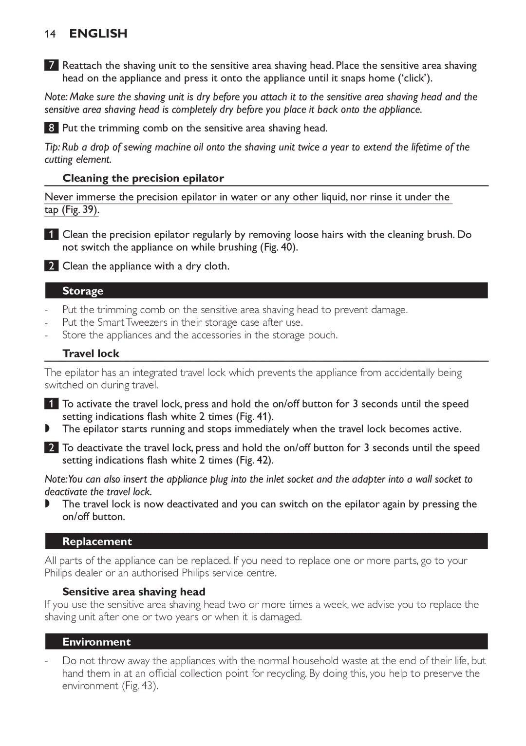 Philips HP6578 manual Storage, Replacement, Environment 