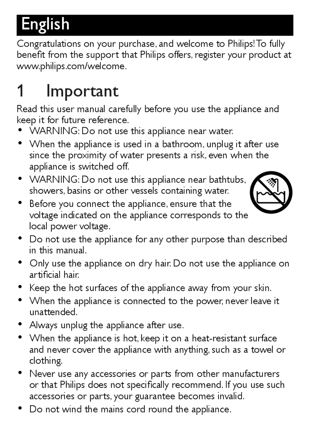 Philips HP8331 user manual English 