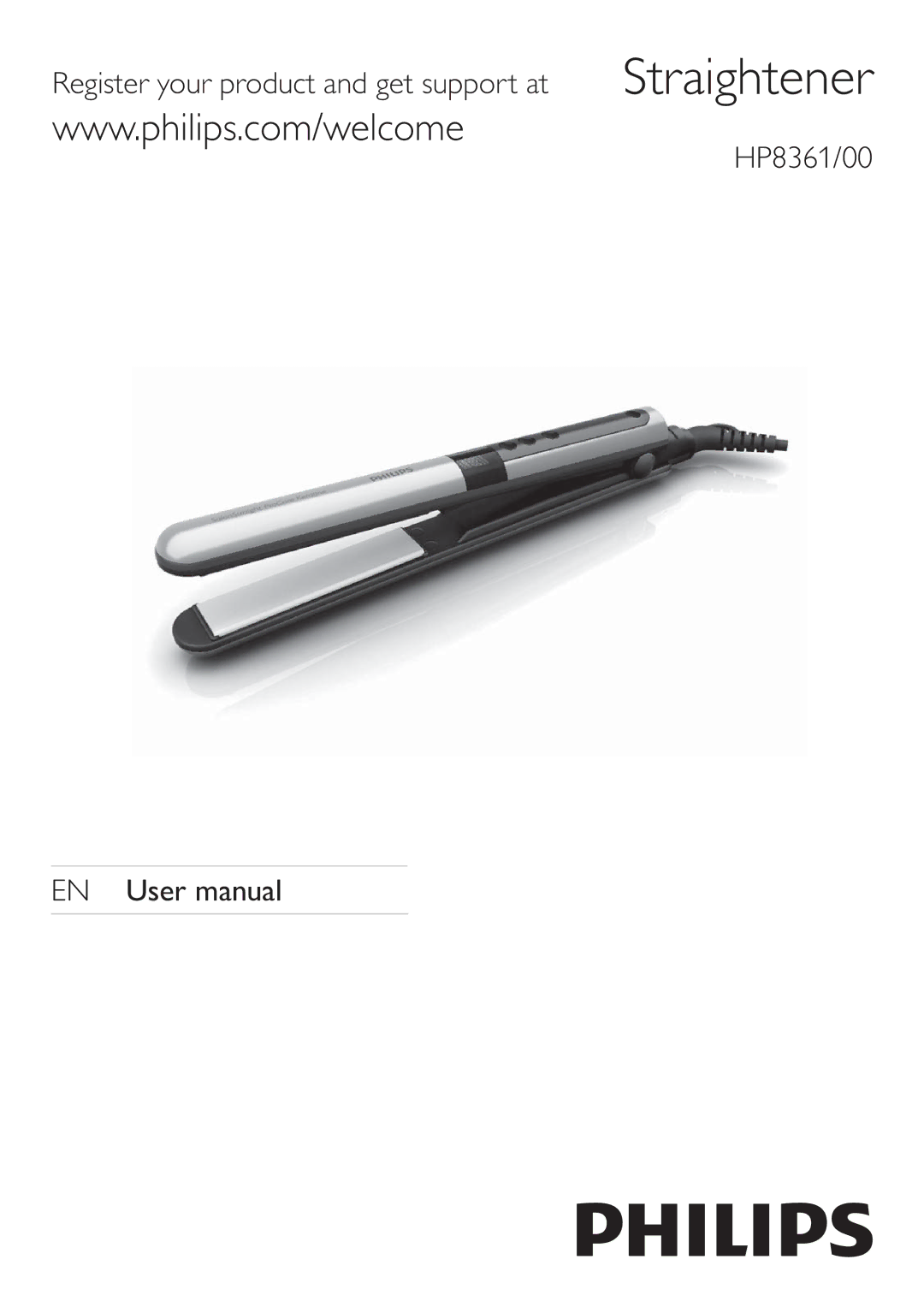 Philips HP8361/00 user manual Straightener 