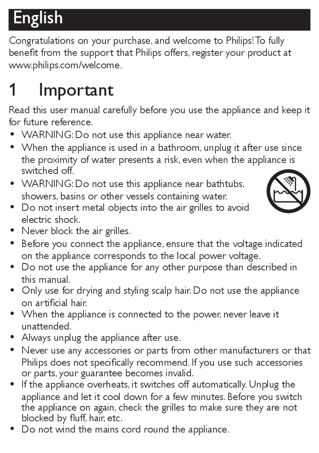 Philips HP8650, HP8651 user manual English 