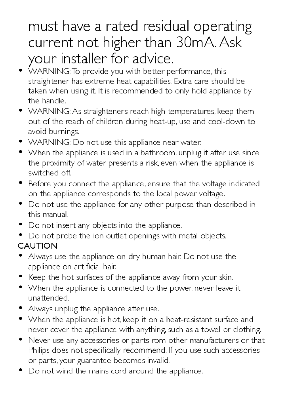 Philips HP9345 user manual DssoldqfhRqDuwlàfldoKdlu, Unattended ‡ Always unplug the appliance after use 