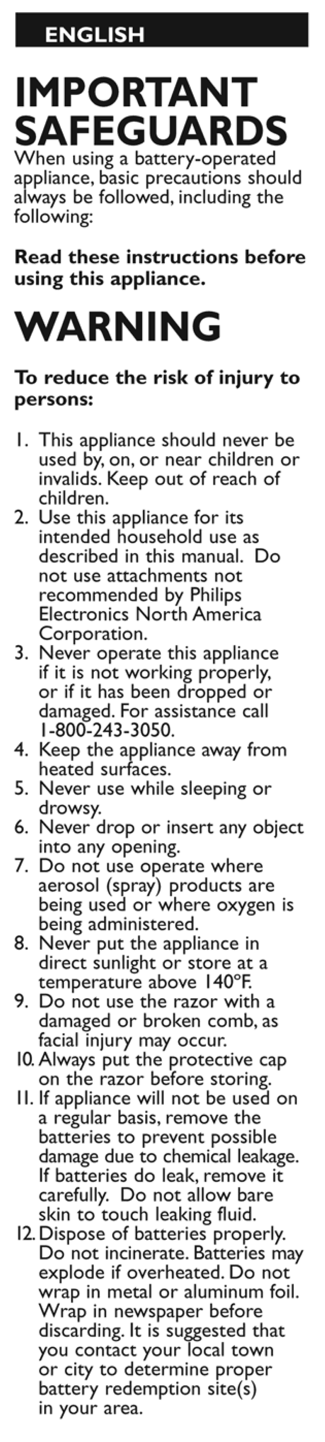 Philips HQ40/14, HQ40/B manual 