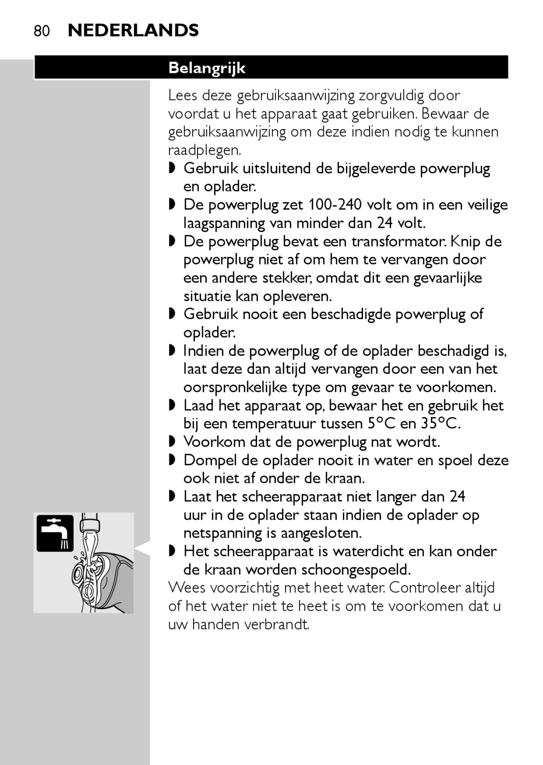 Philips HQ6710, HQ6725, HQ6730, HQ6707 manual Belangrijk 