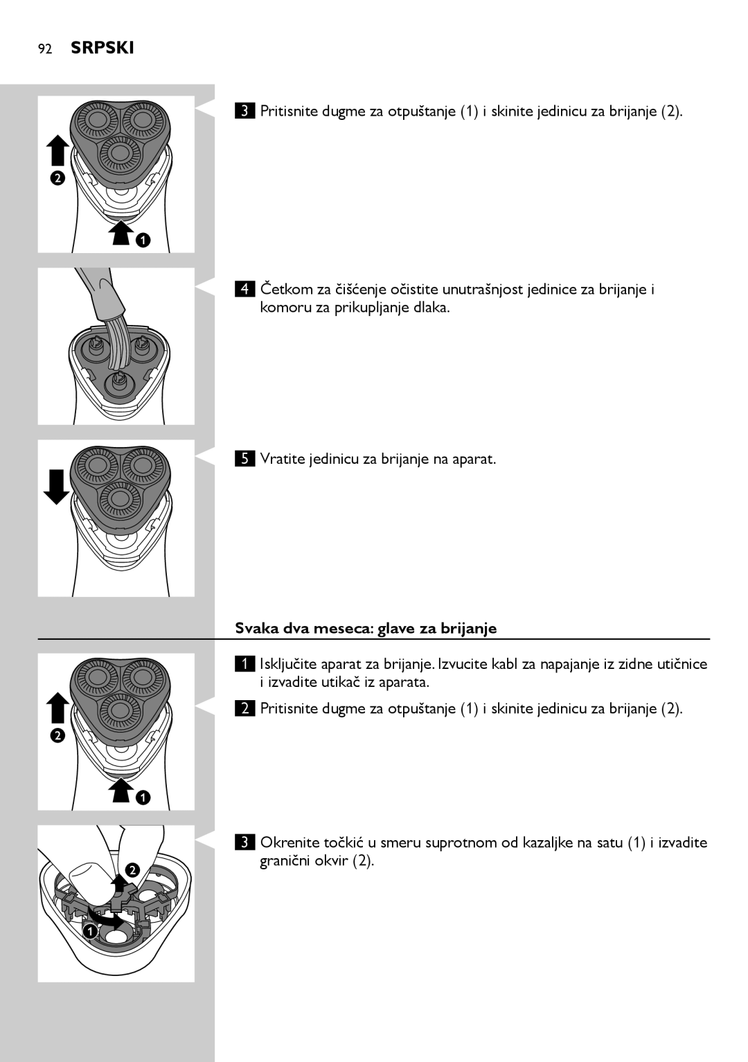 Philips HQ6900, HQ6940, HQ6906 user manual Svaka dva meseca glave za brijanje, Granični okvir 