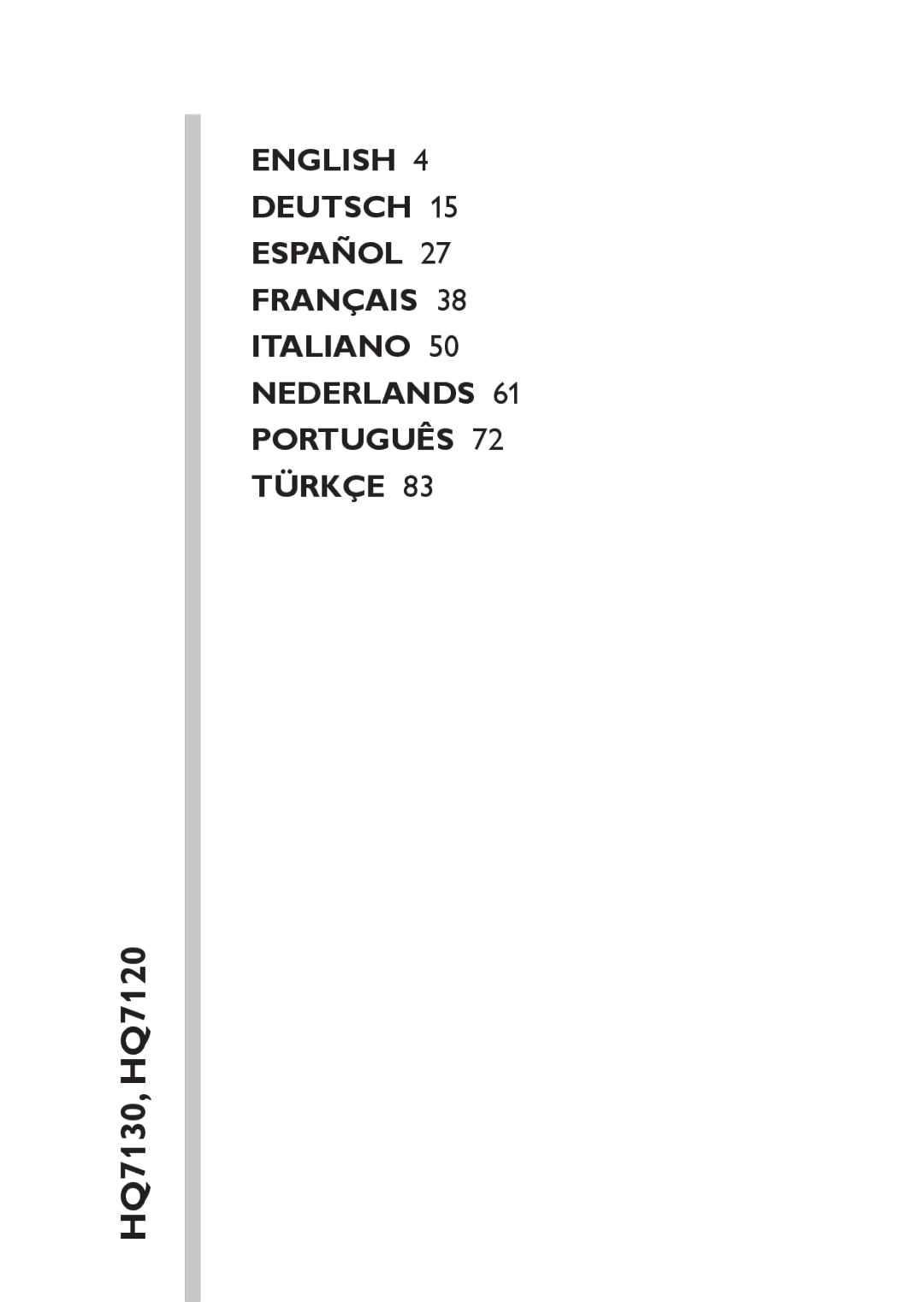 Philips manual HQ7130, HQ7120 