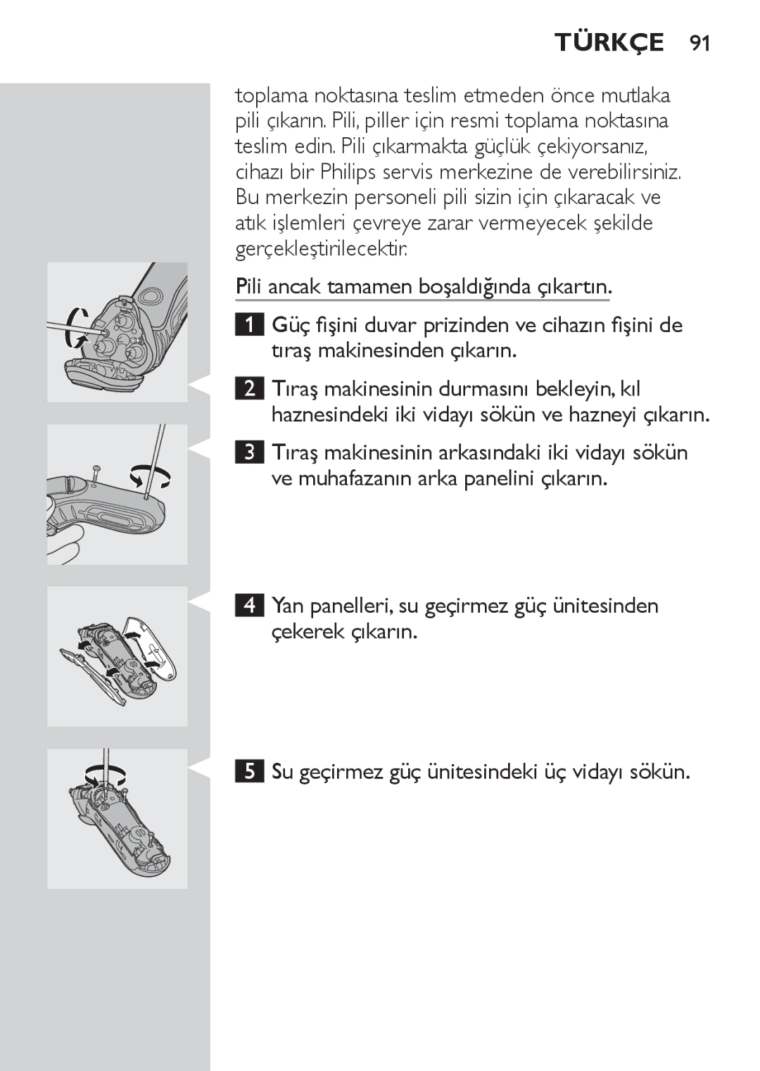 Philips HQ7130 manual Türkçe 